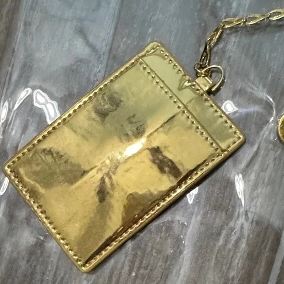 Paco Rabanne Transparent Tote with Gold chain Accent & card holder - Picture 4 of 8